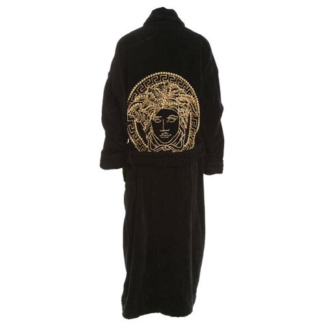 versace black and gold robe|versace robe for sale.